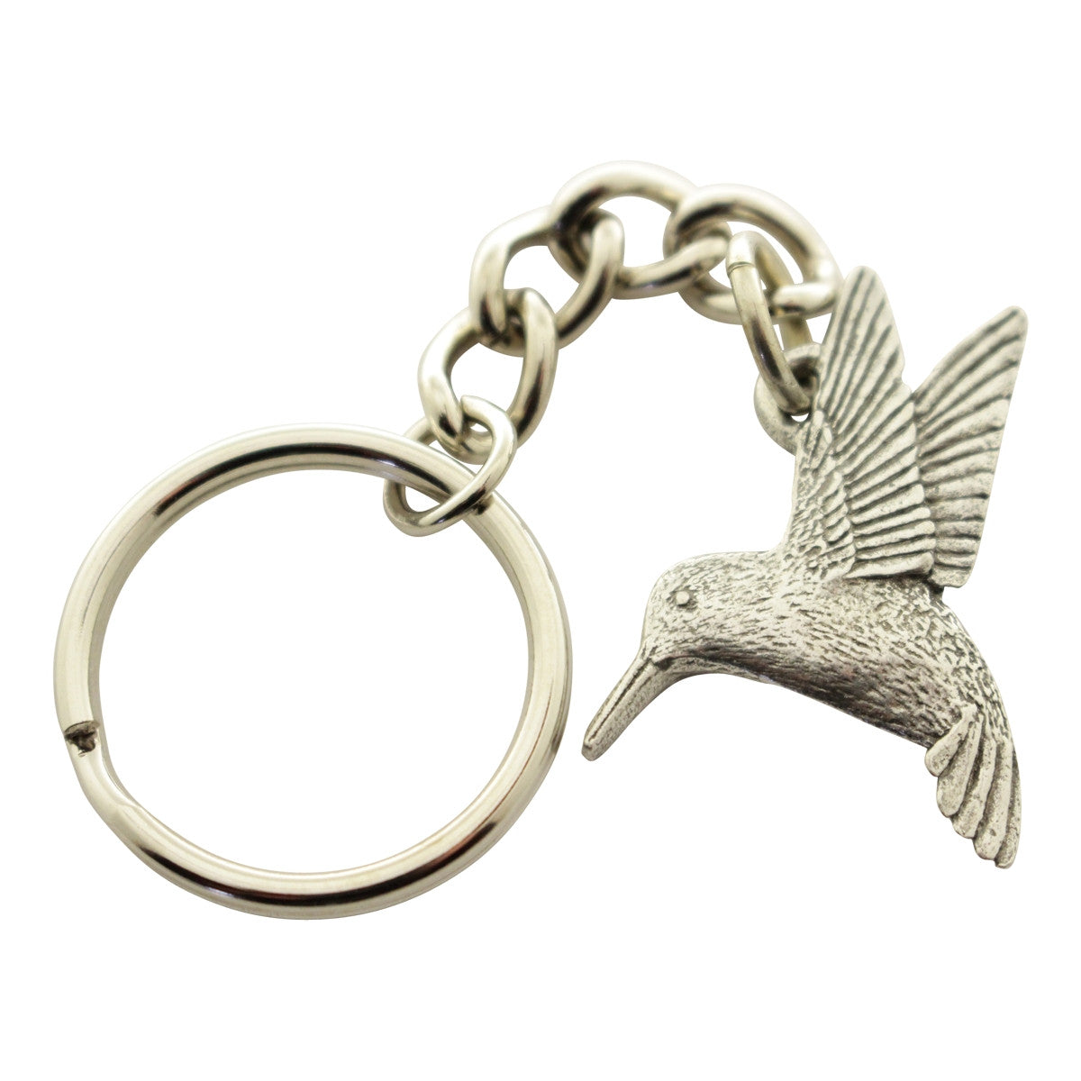 Hummingbird Facing Left Keychain ~ Antiqued Pewter ~ Keychain ~ Antiqued Pewter Keychain ~ Sarah's Treats & Treasures